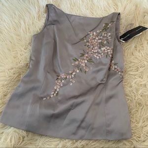 Emanuel Ungaro Floral Embroidered Square Neck Tank